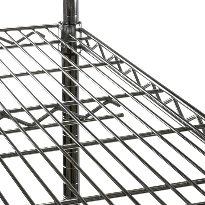 Shelving Inc. 12" d x 18" w Chrome Wire Shelving with 2 Tier Shelves, Weight Capacity 800lbs Per Shelf