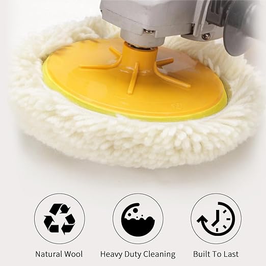 Gracefur 2-Pack 7" Wool Buffing Pad with Hook & Loop Backing for Buffing, Polishing, Cutting & Compounding - 7 Inch 100% Natural Wool Polishing Pad for Car, Marine, RV & Trucks