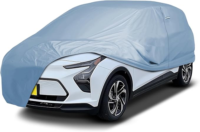 iCarCover Premium Car Cover for 2017-2025 Chevy Bolt EV Heavy Duty Waterproof All-Weather Automobiles Custom Fit Indoor Outdoor UV Snow Protection Covers with Straps and Bag