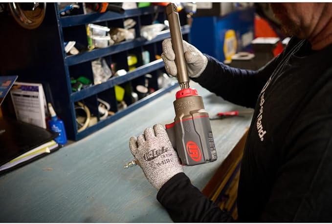 Ingersoll Rand 2236QPTIMAX DXS2 1/2" Air Impact Wrench, Quiet, 1500 ft-lb Torque, Titanium Hammercase, Pin Retainer, Pistol, Interchangeable Anvil, Multi-functional Tool