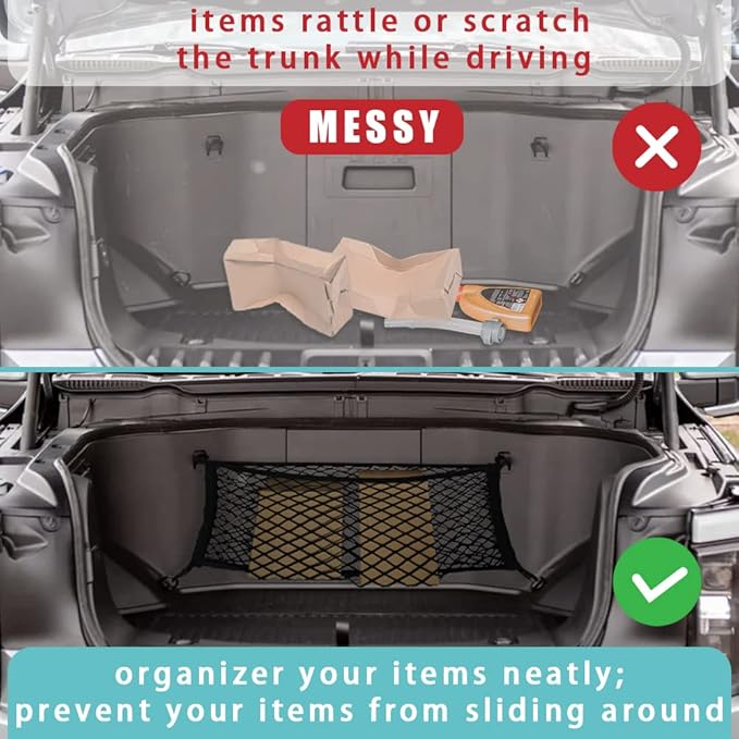 BestEvMod Envelope Style Front Trunk Frunk Cargo Net Compatible with 2026 2025 2022-2024 Ford F-150 Lightning Accessories Extra Strong Hook Stretchable Elastic Mesh (Stand Envelope Net)