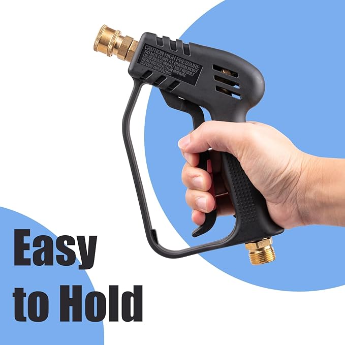 Pressure Washer Gun, Max 4000 PSI with 5 Colorful Nozzles, 1/4" Quick Connect Nozzles, Applicable to M22-14 Threaded Interface