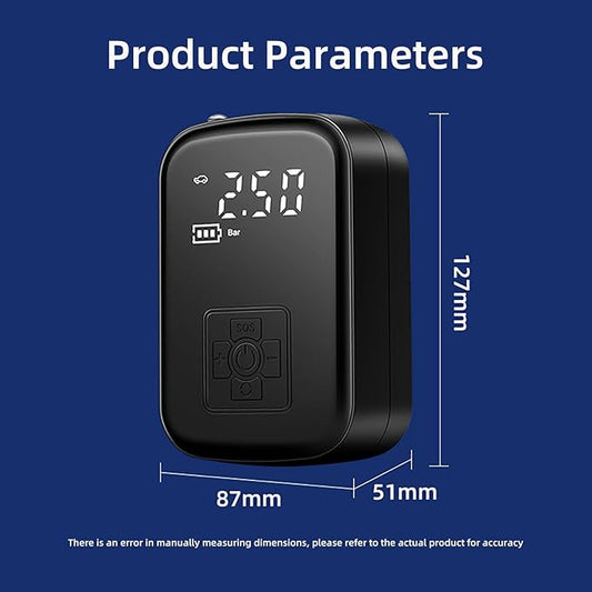 Tire Inflator Portable Air Compressor for Car, 150 PSI Cordless Mini Bike Tire Pump, Air Pump for Auto, Motorcycle, Bicycle, Balls with Pressure Gauge LED Light