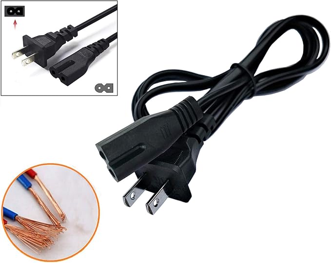 UpBright 2-Prong AC in Power Cord Outlet Socket Cable Plug Lead Compatible with Viking 1700 Peak Amp Portable Jump Starter 57044 57084 57085 Sound bar