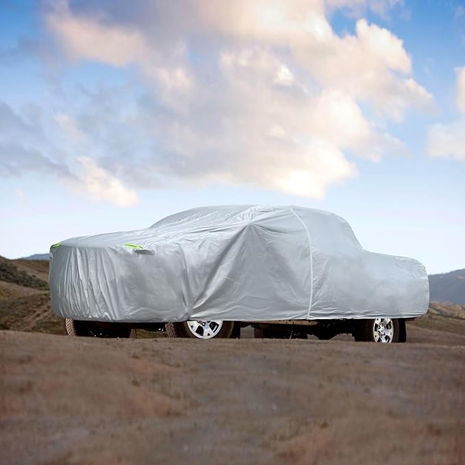 Car Cover Custom Fit for Toyota Tacoma 2005-2026, Migaven Waterproof Full Exterior Cover Sun Rain Protection with Door Zipper and Cotton Lining