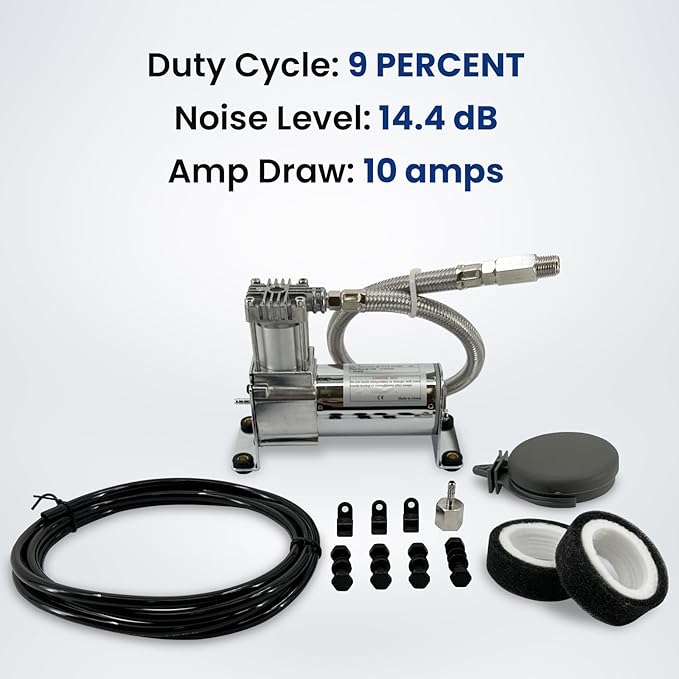 TORQUE 12V Heavy Duty 444c Air Compressor Kit - 120 PSI, Portable Single Port, Replaces Air Lift 16092 16192 - Compressor for Train Horns, Air Horns, Air Ride Suspension, Train Horn Systems (TR16192)
