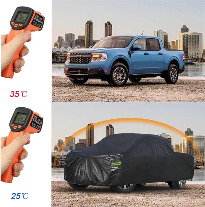 Kaugung Truck Cover Waterproof Custom Fit Chevrolet Silverado Regular 6.5' Bed (2019-2025), 7 Layers Heavyweight Pickup Car Cover Outdoor Indoor Sun UV Rain Snow Wind Protection.