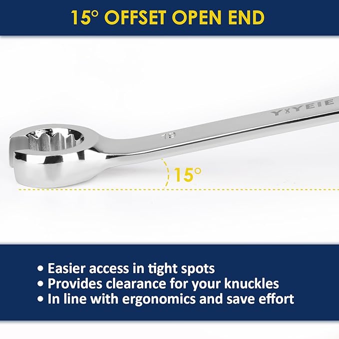 Flare Nut Wrench Set, Metric 5-Piece, Brake Line Wrench Set 9, 10, 11, 12, 13, 14, 15, 17, 19, 21 mm, CR-V Steel, with Roll-up Pouch