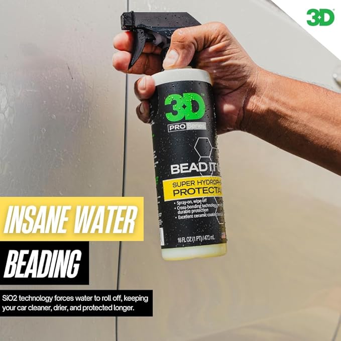 3D Bead It Up Ceramic Coating Booster Spray - Super Hydrophobic Bead Maker - Polymer Paint Protectant & Sealant 1 Gallon