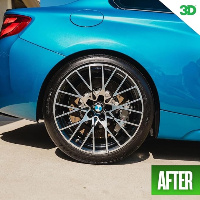 3D Magic Blue Tire Shine Spray - Water Resistant High Gloss Tire & Trim Dressing | Long Lasting Protection | No Sling, No Run Formula | Made in USA |1 Gallon