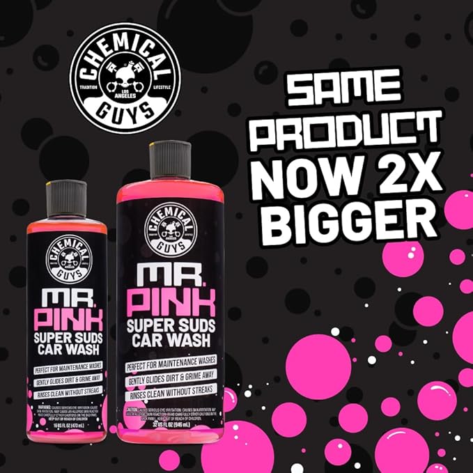 Chemical Guys Mr. Pink Foaming Car Wash Soap (Works with Foam Cannons, Foam Guns or Bucket Washes) Safe for Cars, Trucks, Motorcycles, RVs and More, Candy Scent, Extra Large Size 32 fl oz - CWS_402_32