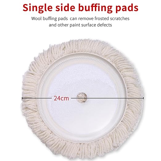 Gracefur 2-Pack 7" Wool Buffing Pad with Hook & Loop Backing for Buffing, Polishing, Cutting & Compounding - 7 Inch 100% Natural Wool Polishing Pad for Car, Marine, RV & Trucks