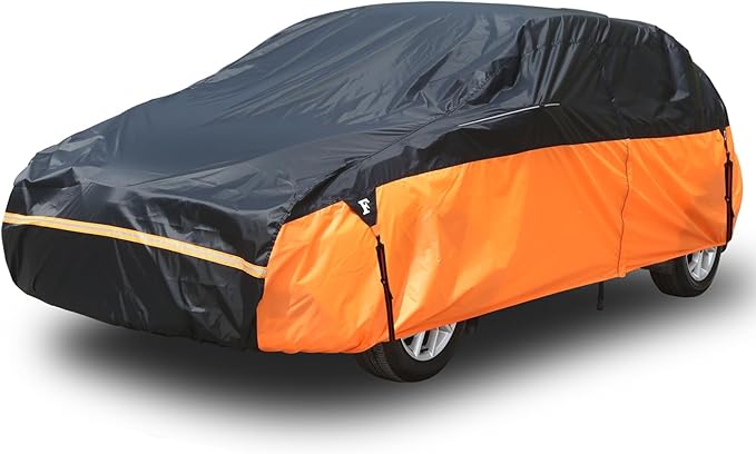 Waterproof Car Cover for Automobiles, All Weather Full Exterior Covers Fit for Toyota Camry Chevrolet Malibu Honda Accord, Universal Windproof Rain Sun UV Protection Car Covers Fit 191"-200" Sedan