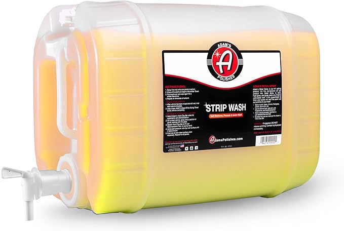 Adam's Polishes Strip Car Wash Soap (5 Gallon) - Sealant & Car Wax Remover Shampoo Salt Remover & Acidic Wash | Thick Suds For Use In Car Cleaning Kit, Foam Cannon, Foam Gun, Sponge, Mitt, Chamois