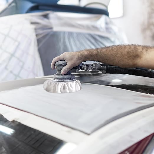 6 PCS Car Polishing Bonnet Buffing Pad Cotton Buffing Pad Cover for 5" - 6" Car Polisher, White