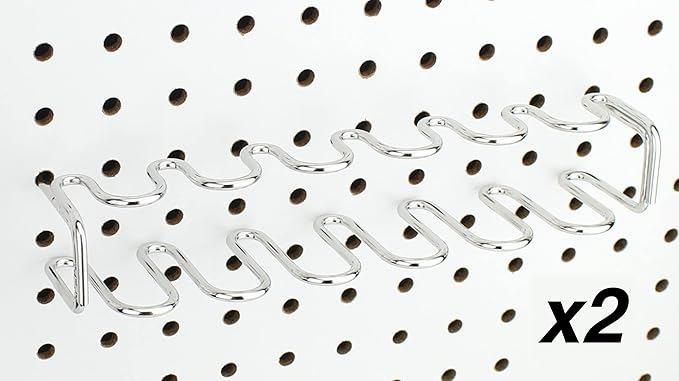 Pegboard Screwdriver Holder, 2-Pack - Hooks to Any Peg Board - Screwdriver and Pliers Rack Accessory Tool Organizer - Organization Accessory for Workbench, Garage, Tool Shed, Craft Room