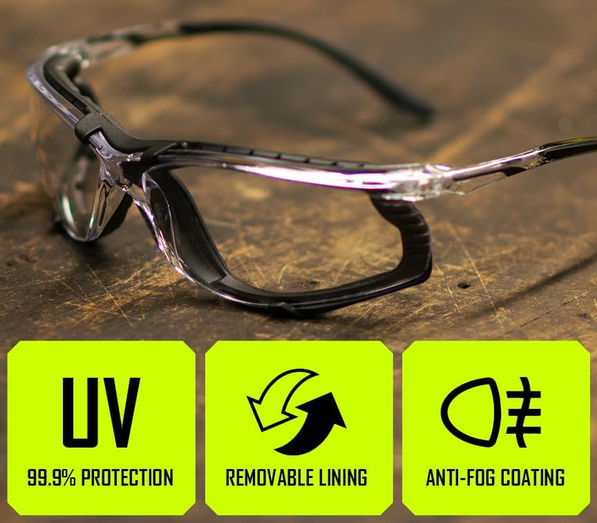 MAGID Foam Lined Safety Glasses, Anti-Fog, ANSI Z87+ Compliant, 24 Pairs