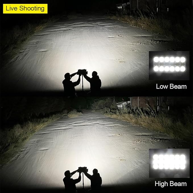 Exzeit 6 Inch Led Work Lights for JohnDeere Tractors Trucks, 96W High Low Beam Equipment Lights Compatible with Kubota Trators Trucks, 12V/24V