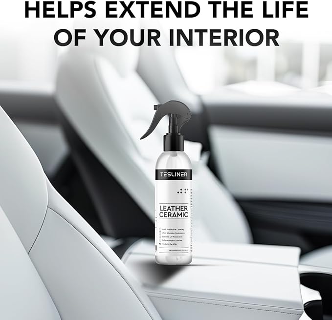 Tesla Leather Ceramic Coating - Prevent Permanent Stains, Leather Shield Ceramic Coating for Tesla Cleaning Products, Vegan Leather Protector, Tesla Model 3 Y S X Car Accessories for 2025 & 2026