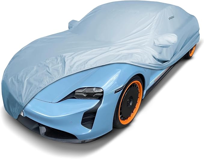 iCarCover Premium Car Cover for 2020-2026 Porsche Taycan Heavy Duty Waterproof All-Weather Automobiles Custom Fit Indoor Outdoor UV Snow Protection Covers with Straps and Bag