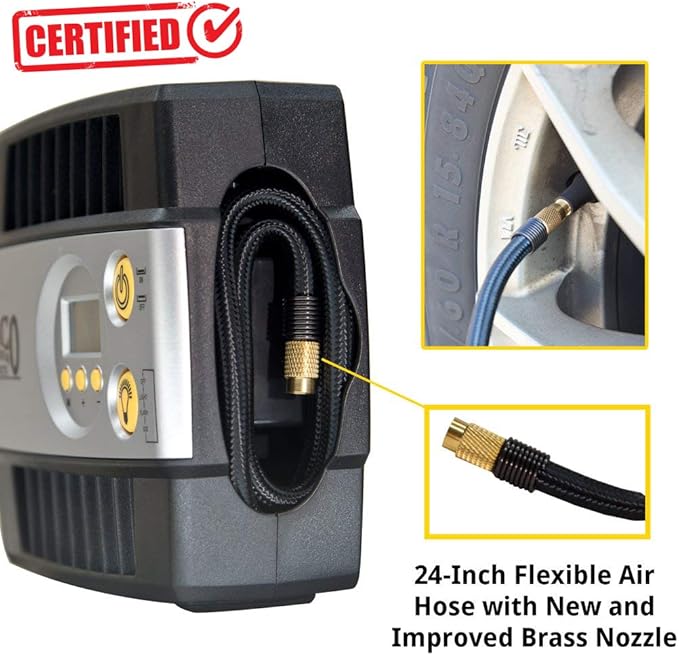 JACO SmartPro 12V Tire Inflator Air Compressor - Portable Automatic Digital Tire Pump (12-volt DC)