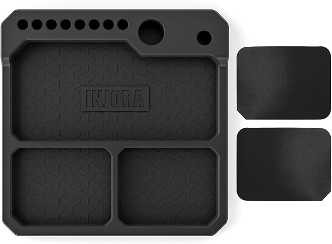 INJORA Silicone Tool Tray, Parts Tray Organizer with Tool Stand (160x160mm)
