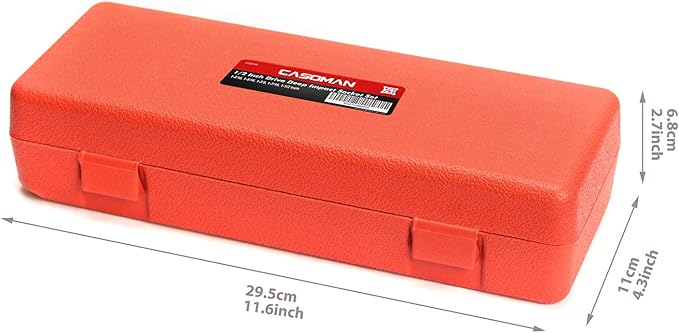 CASOMAN 1/2-Inch Drive Deep Spindle Axle Nut Impact Socket Set, 1/2" Drive Deep Impact Socket Set, Inch, Cr-Mo, 6-Point, 1-3/16-Inch - 1-1/2-Inch, 5 Piece Axle Socket Set