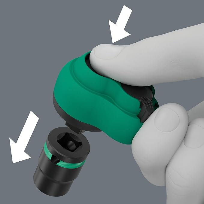 WERA - 05005530001-8100 SB 12 Zyklop Comfort Ratchet Set, reversing Lever, 3/8" Drive, Metric, 16 Pieces