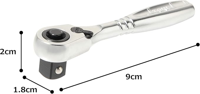 TONE Short Ratchet Handle Compact Head (Socket Hold Type) RH3CHS 3/8" Inch Drive