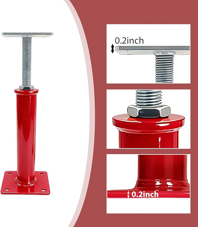 4 Pack House Floor Jack,Hand Jacks for Lifting and Leveling,11.8" - 16" Adjustable Height Range,Load Capacity Up to 11000 lb(Each),Telescoping Jack for Temporary Support
