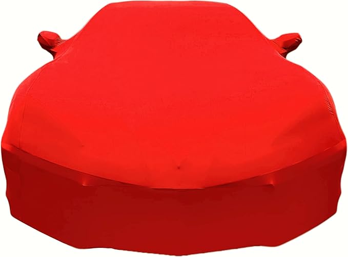 SR1 Performance USA Ultraguard Corvette Car Cover Custom Fit for C8 Corvette (2020-2026) – Indoor Stretch Satin Dust Protection, Soft Breathable Snug Fit (Red)