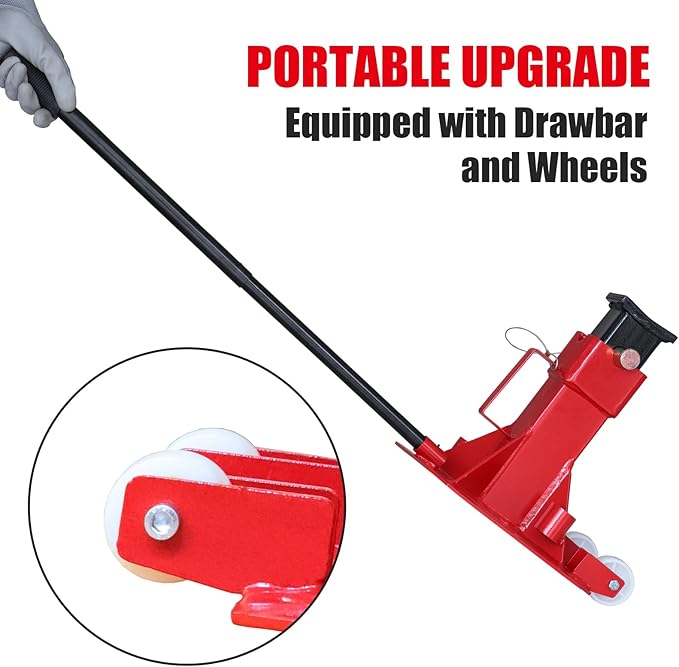 Torin ATZ120006PB Heavy Duty Jack Stands: Pin Style Jack Stand with 2 Casters and Handle, Easily Portable Car Stand for Car SUV, Truck and Pick Up, 12 Ton (24,000 lb) Capacity, Red
