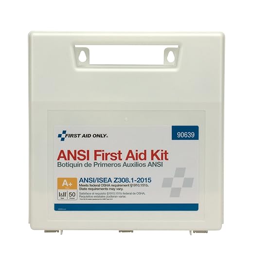 First Aid Only 90639 ANSI A+ 2015 and OSHA Compliant First Aid Kit, 50-Person Emergency First Aid Kit for Business, Home, Car, and Worksites, 183 Pieces