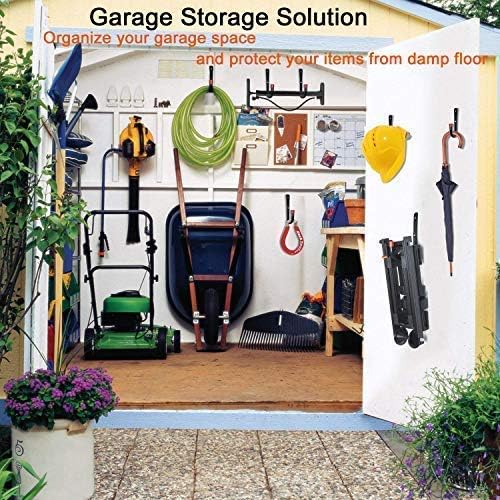 Garage Storage Hooks, Heavy Duty J Utility Hangers (Black, Pack of 10)