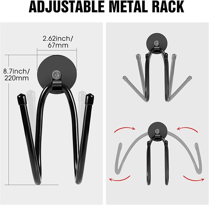 Magnetic Hooks, Adjustable Heavy Duty Magnetic Hook, Utility Magnetic Extension Cord Organizer for Power Drill,Garden Tools, Hose,Pegboard,Garage, Workshop (2PCS 20 Pounds)