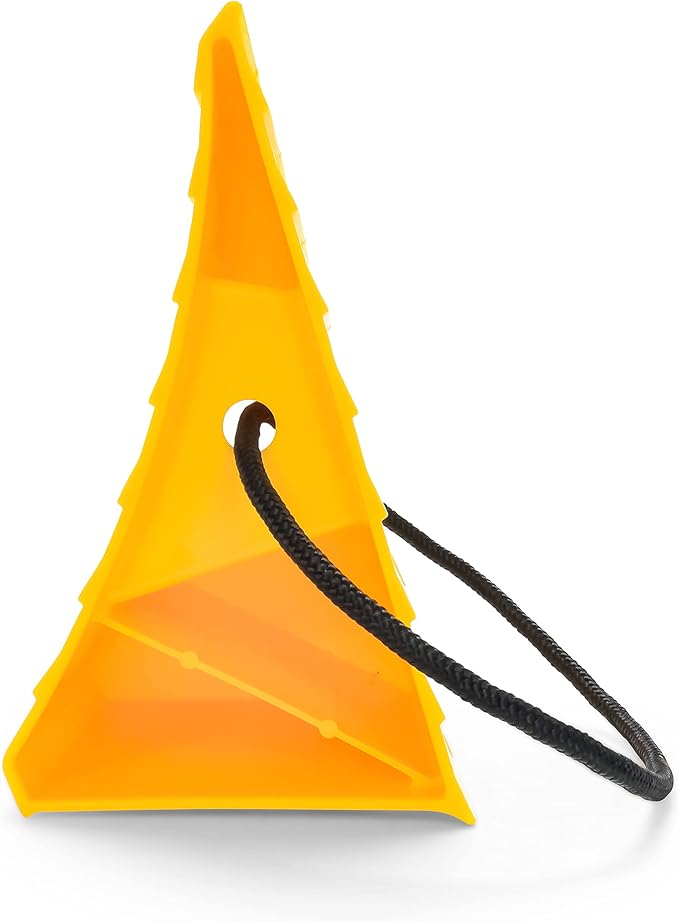 Camco 44472 Wheel Chock with Rope for Easy Removal, Helps Keep Your Trailer or RV in Place (Pack of 2), Yellow