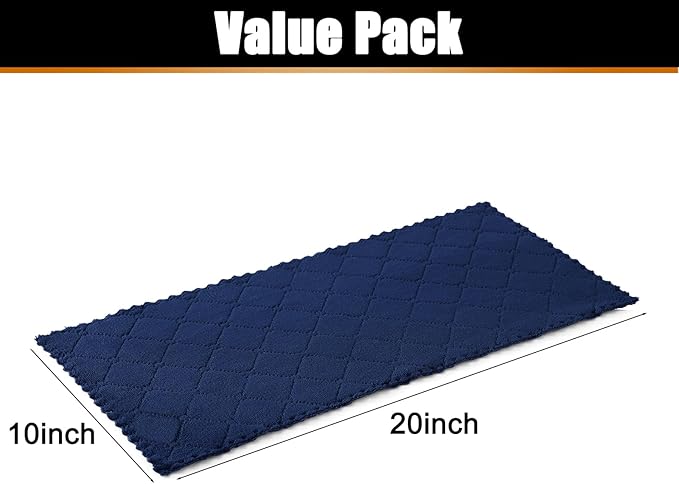 Mordimy 24 Pack Kitchen Towels (20" x 10", Navy Blue & White), Super Soft and Absorbent Dish Towels, Coral Velvet Microfiber Cleaning Cloth, Nonstick Oil Fast Dry Dish Cloths