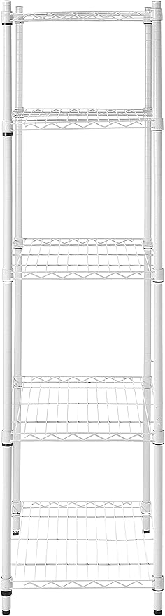 Honey-Can-Do 5-Tier White Shelving Unit (SHF-01055) + 4" Caster Wheels for Shelving Units (Set of 4)