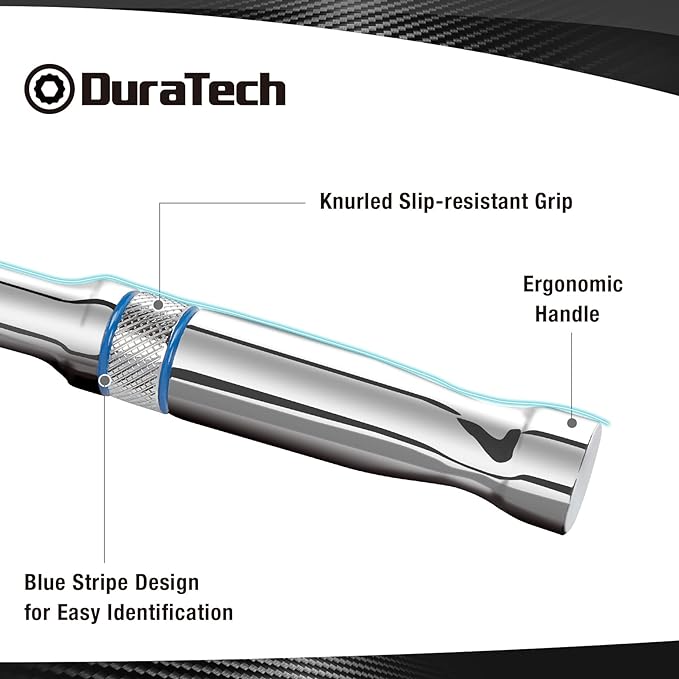 DURATECH 1/4-Inch Drive Ratchet, 90-Tooth Quick-release Ratchet Wrench, Reversible, Cr-V Made, Full Polished, Stocking Stuffers for Men Gifts for Men Gifts for Women gifts for dad