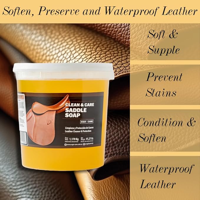 EQUI - CARE: Clean & Care Saddle Soap, Glycerin-Based soap with Added Moisturizers Designed to Clean and Condition Leather. Keep Your Leather tack and Equipment in top Condition.