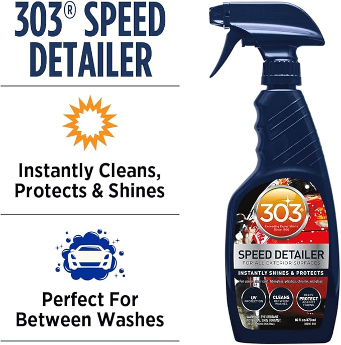 303 Automotive Speed Detailer - Instantly Shines & Protects, Perfect for in Between Washes, Provides Superior UV Protection, Helps to Repel Dust & Dirt, 32oz (30246CSR) Packaging May Vary