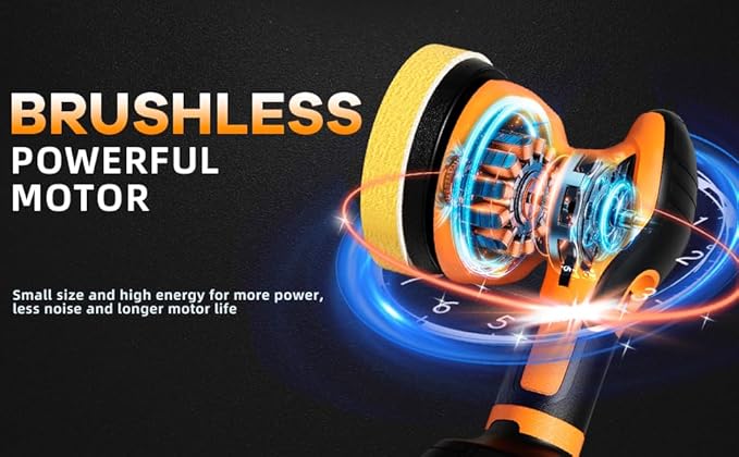 GLEX Electric Cordless Car Buffer Polisher, 6-inch Car Buffer Waxer Kit, 18V 4.0AH Battery*2, 6-speed Variable Speed, Up to 6600RPM, for Car Detailing, Boat Sanding, Scratch Removal, Mirror Polishing