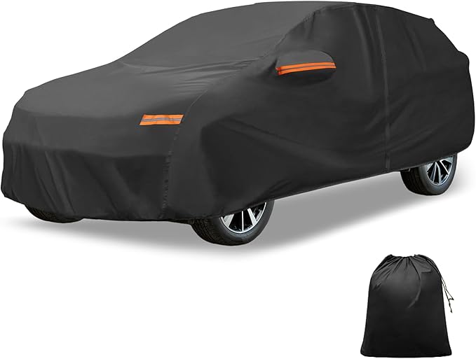 X AUTOHAUX Car Cover Outdoor Waterproof Sun Rain Snow Hail Protection with Left Side Door Zipper 210D-PU for Kia Sorento