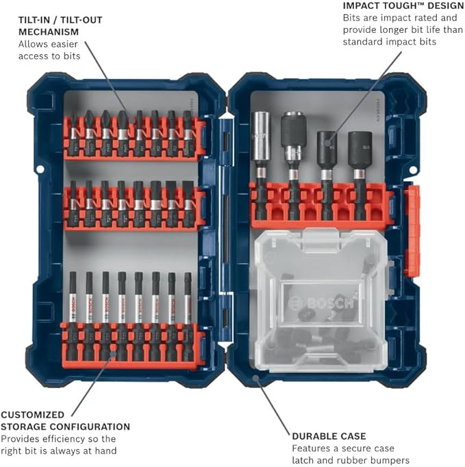 Bosch SDMS38 38 pc. Impact Tough™ Screwdriving Custom Case System Set