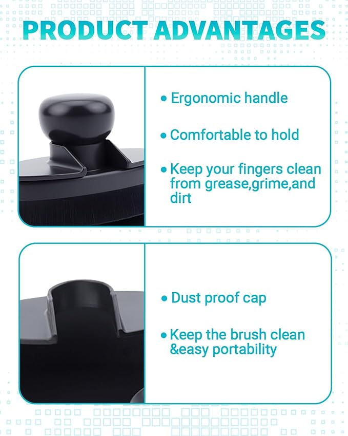 Car Tire Shine Applicator Brush, Auto Tire Detail Brushs, Portable Car Tire Brush with Seal Cover Design, High Density Soft Shine Applicator Brushs, for Auto Detailing Cleaning (1 PCS, Large Size)