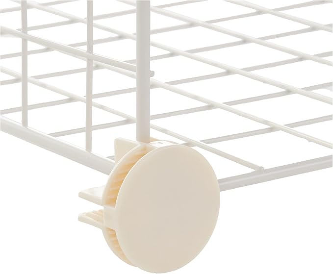 Amazon Basics 6 Cube Wire Grid Storage Organizer, Stackable Storage Cubes, Modular Closet Organizer Shelves, 14.6" D x 30.3" W x 44.8" H, White