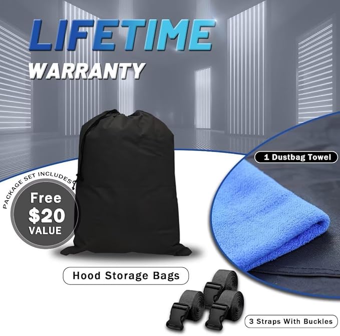 Car Cover Waterproof All Weather, Truck Cover Universal Fit Toyota Tacoma/Tundra, Ford F Series, Chevy Silverado/Colorado, GMC Sierra, Dodge Ram, Nissan Frontier etc, See Chart(Length 221"-228").