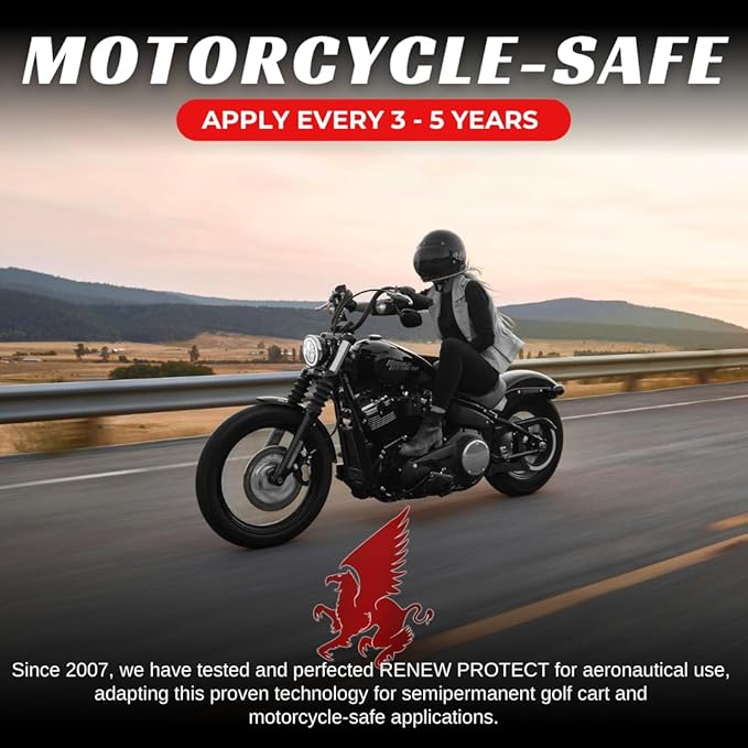 RENEW PROTECT - Blak - Real Restoration & True Protection, Rich Black for Tire & Trim, Mid- High Shine, Mats - RV- Motorcycle-Safe, Acrylic Ceramic-Hybrid Protectant, Wash-Proof, 5 min Dry-Seal 16oz