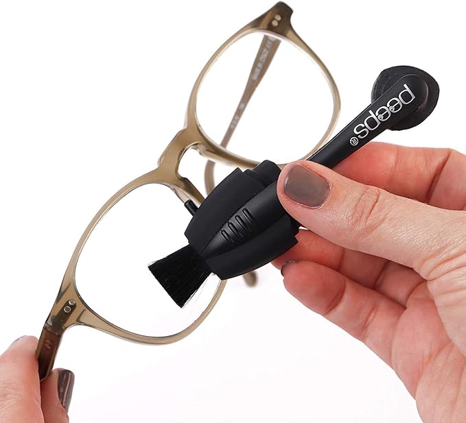 Peeps Glasses Cleaner - for Eyeglasses, Reading Glasses, and More - Lens Cleaner with Carbon Microfiber Tech-Injected Red-3 Count (Pack of 1)