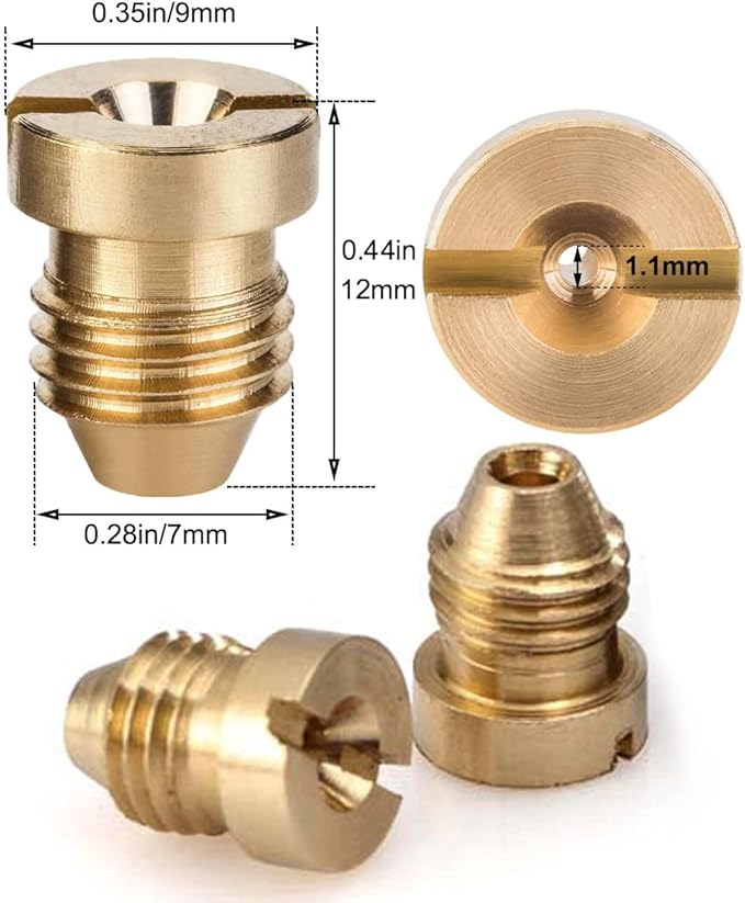 1.1 mm Orifice for Foam Cannon, Universal 1.1 Orifice Foam Cannon for Snow Foam Lance, Brass Foam Cannons Orifices 1.1mm Nozzle Tips for Pressure Washer Snow Foam Lance Parts, 3000 PSI (2 Pack)